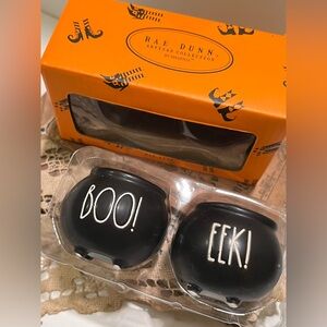NWT RAE DUNN HALLOWEEN CAULDRON SALT & PEPPER SHAKERS.
